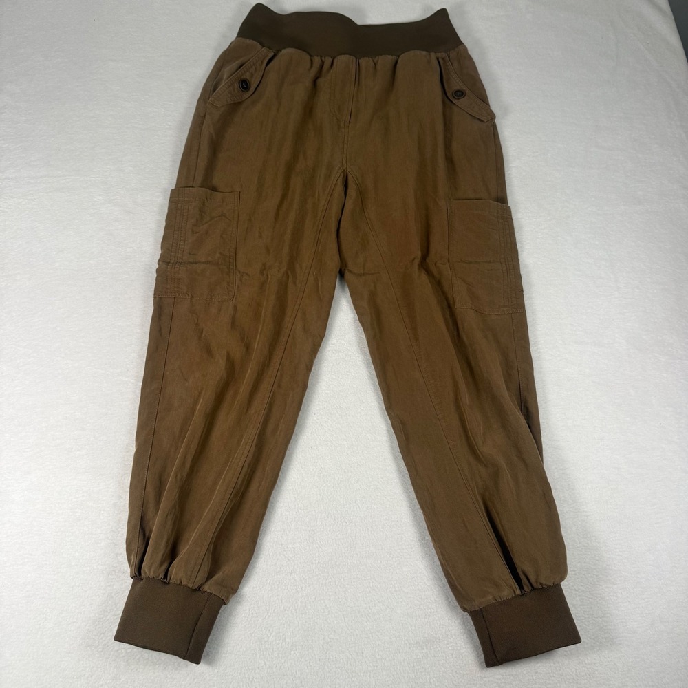 Maeve Anthropologie Cargo Jogger Pants Small Brown Tencel Utility Gorpcore